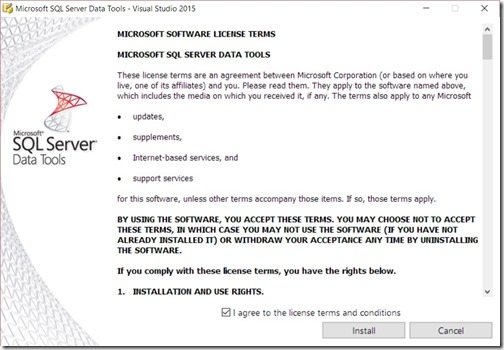 How Do You Install SQL Server Data Tools - Install Button