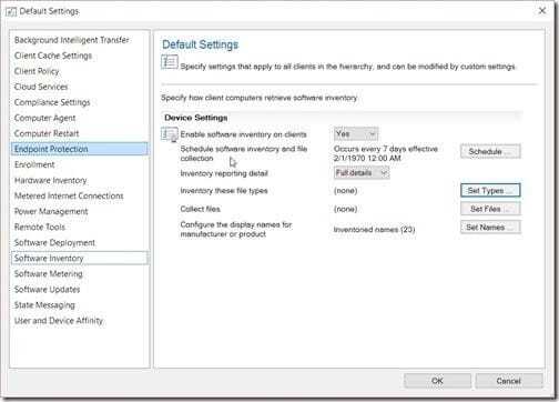 SCCM Software Inventory - Schedule