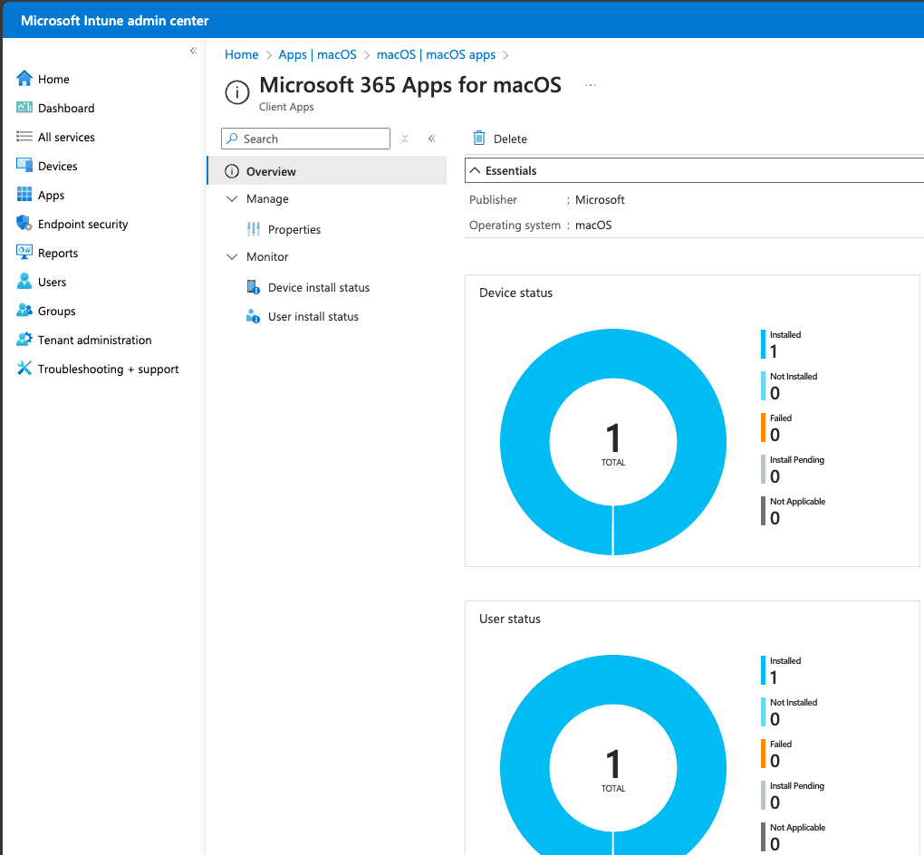 Intune admin center verification method
