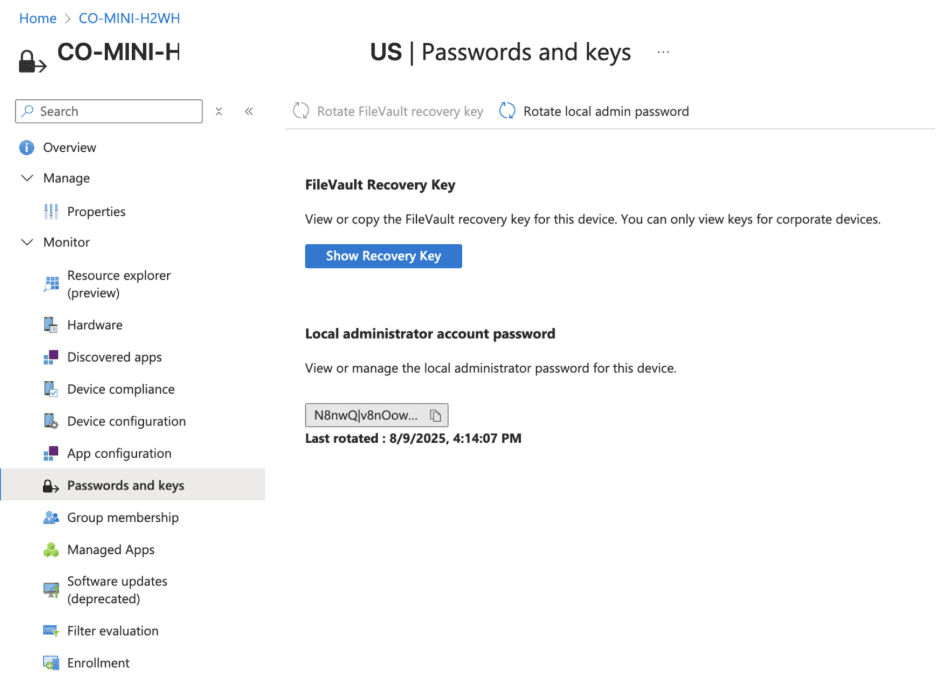 macOS LAPS - Recovery Key