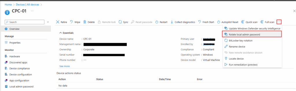 changing Windows LAPS password