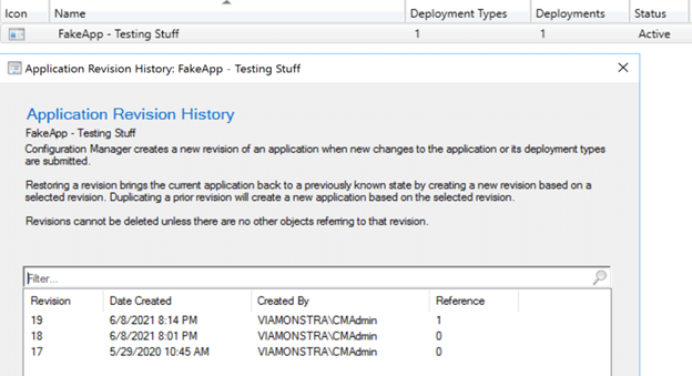 Application Revision History