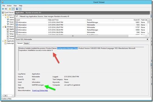 Determine Who Installed the ConfigMgr Client from Event Viewer