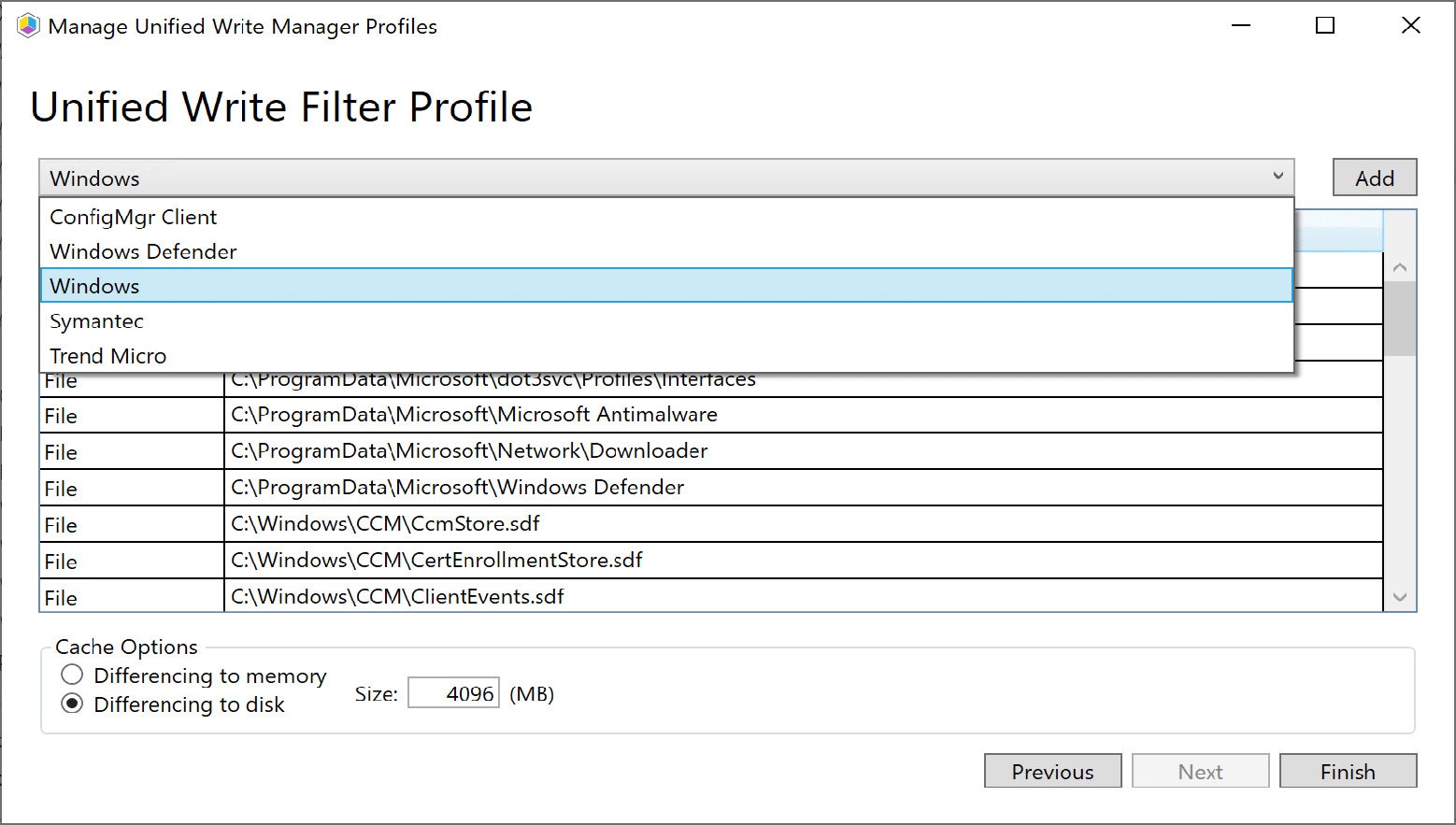 Manage UWF Profiles