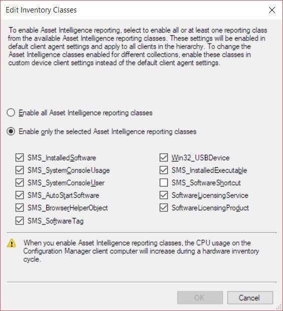 Asset Intelligence - Enable Only