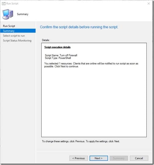 Run Scripts - Run Script - Summary Node