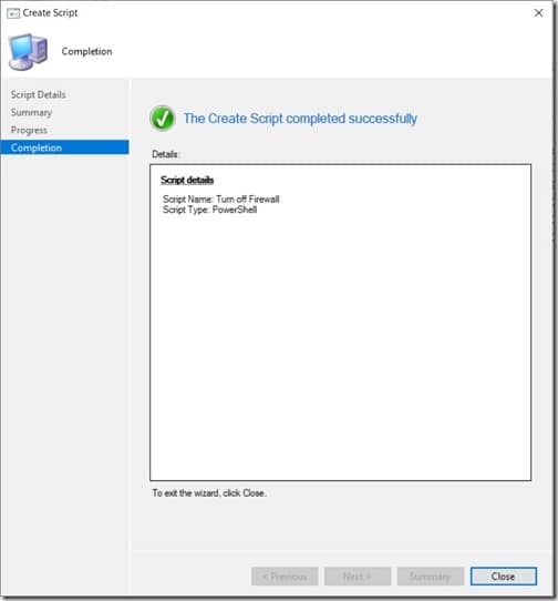 Run Scripts - Script Details - Completion Node