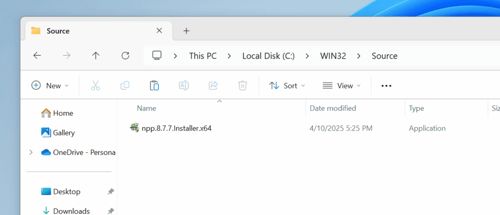Deploy Notepad++ with Intune - Source file