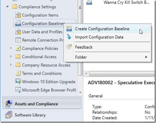 Configuration Baseline - Create Configuration Baseline - Create