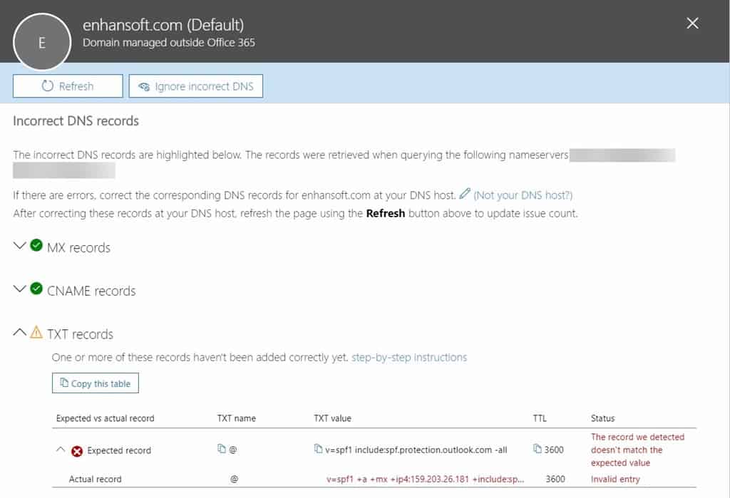 Moving DNS Servers - False Positive Message