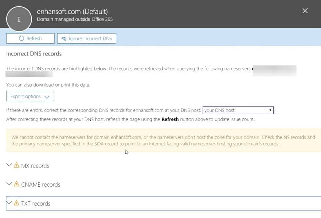 Moving DNS Servers - Incorrect DNS Records