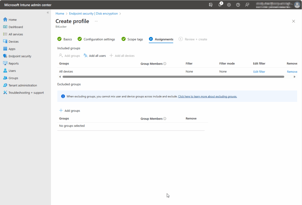 create profile - pilot group