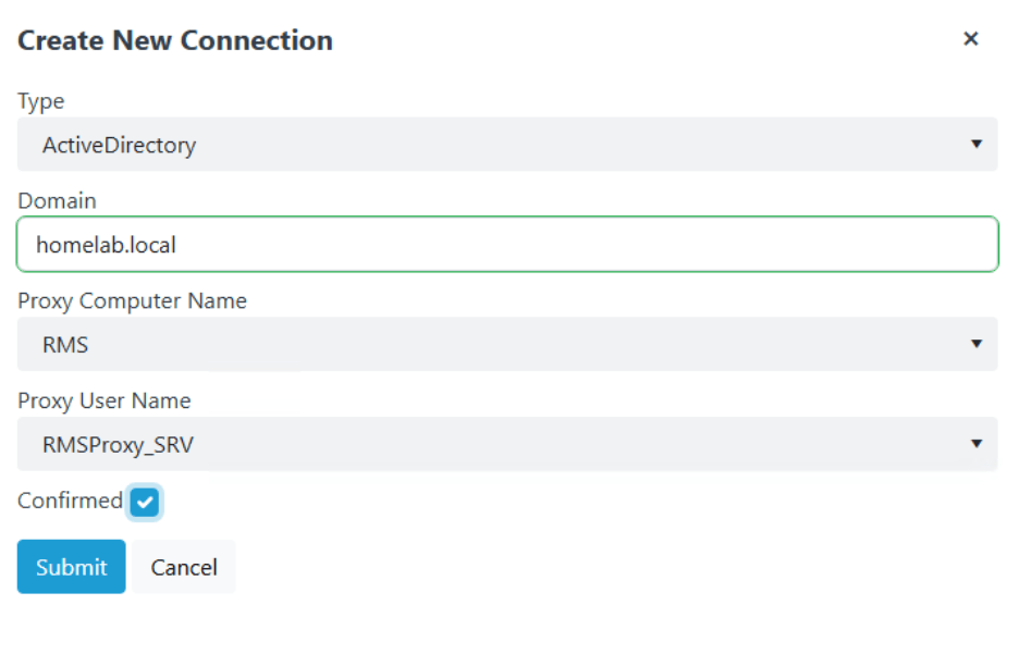 Recast Management Server Configuration - Adding AD Service Connection