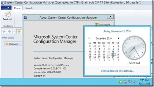 Does Installing the Latest ConfigMgr Current Branch TP Reset the Number of Evaluation Days Left-TP1612 Does Installing the Latest ConfigMgr Current Branch TP Reset the Number of Evaluation Days Left-TP1612