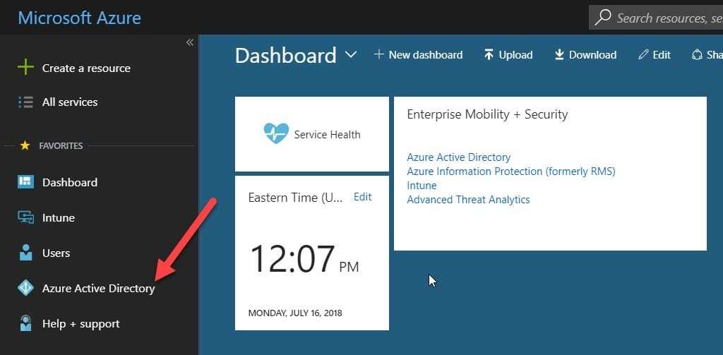 Enable Intune - Azure Active Directory Blade