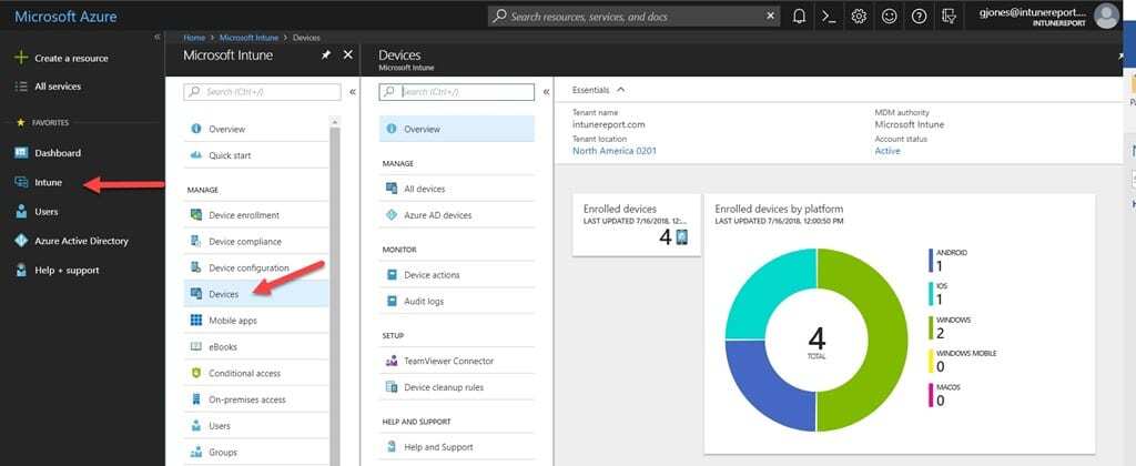 Enable Intune - Intune Devices