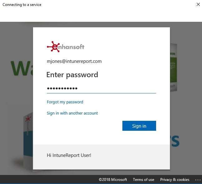 Enable Intune - Password