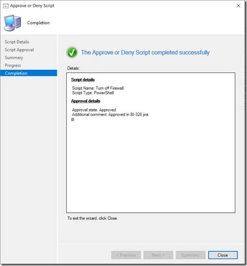 Run Scripts - Approve or Deny - Completion Node