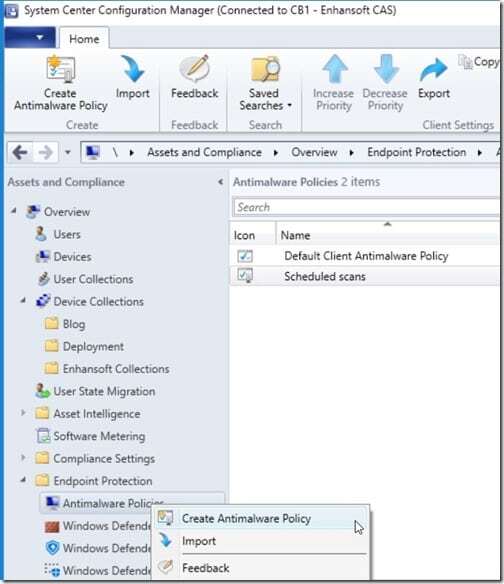 Anti-Malware Policy for Endpoint Protection - Create Antimalware Policy Anti-Malware Policy for Endpoint Protection - Create Antimalware Policy