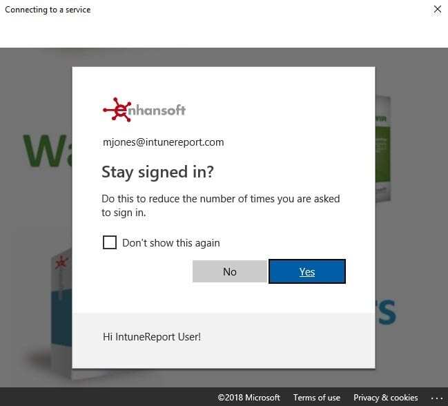 Enable Intune - Stay Signed In Enable Intune - Stay Signed In