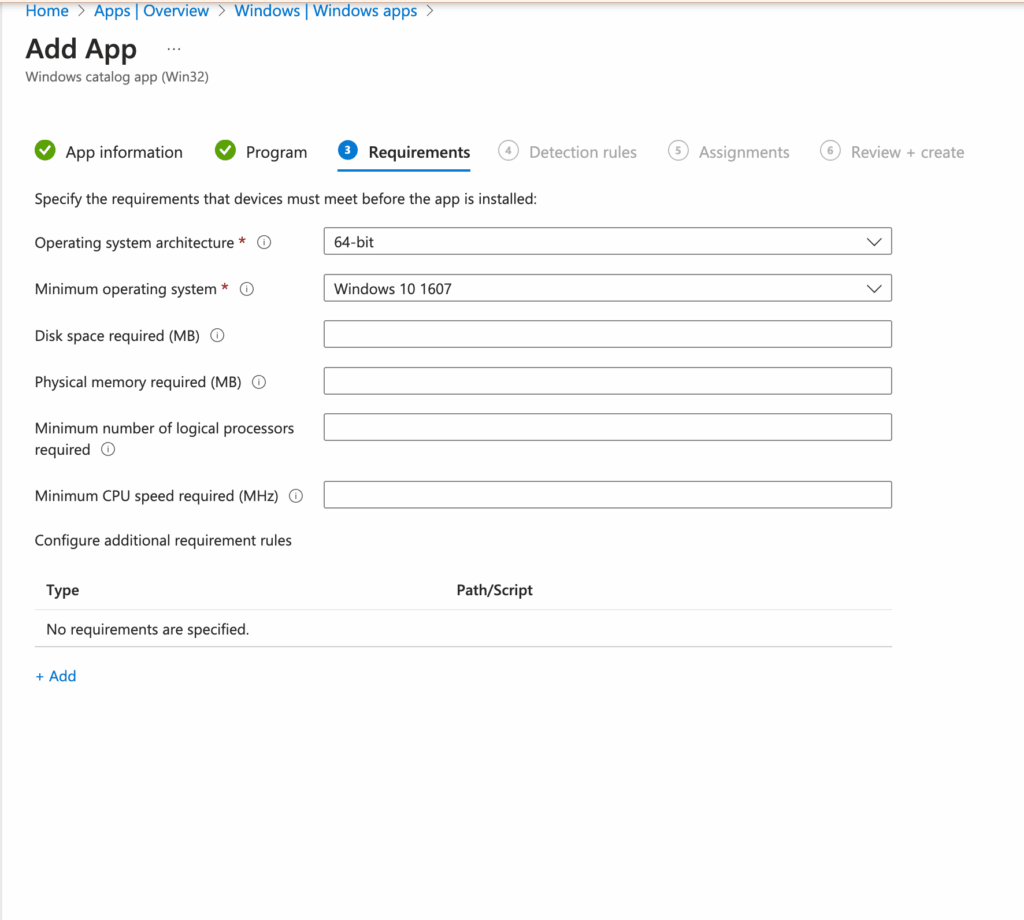 Add app - Requirements
