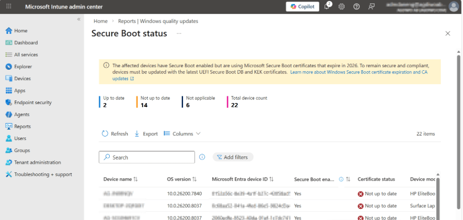 Secure Boot certificate expiration - Status report