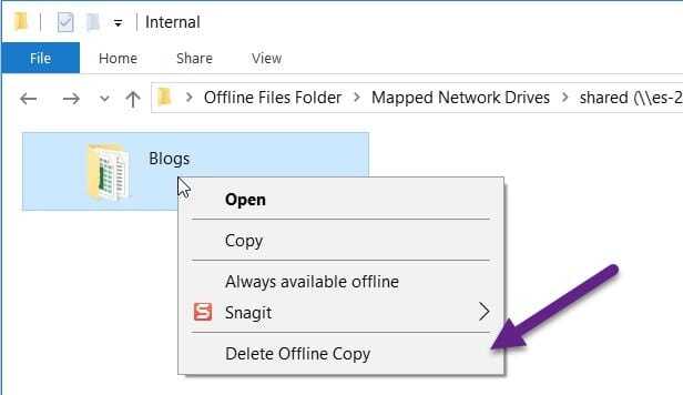 Windows 10 Offline Files - Delete Cached Copies - Delete Offline Copy Windows 10 Offline Files - Delete Cached Copies - Delete Offline Copy