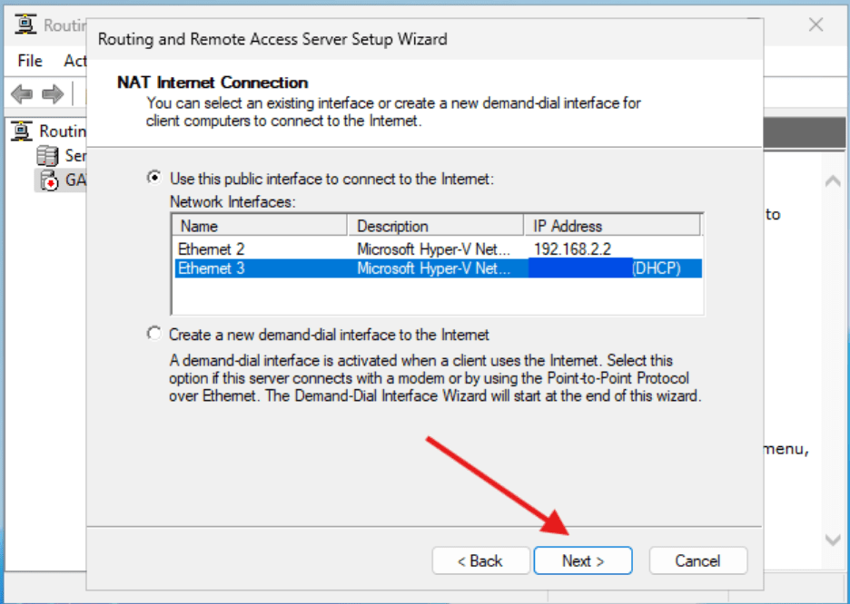 Gateway VM - NIC Selection