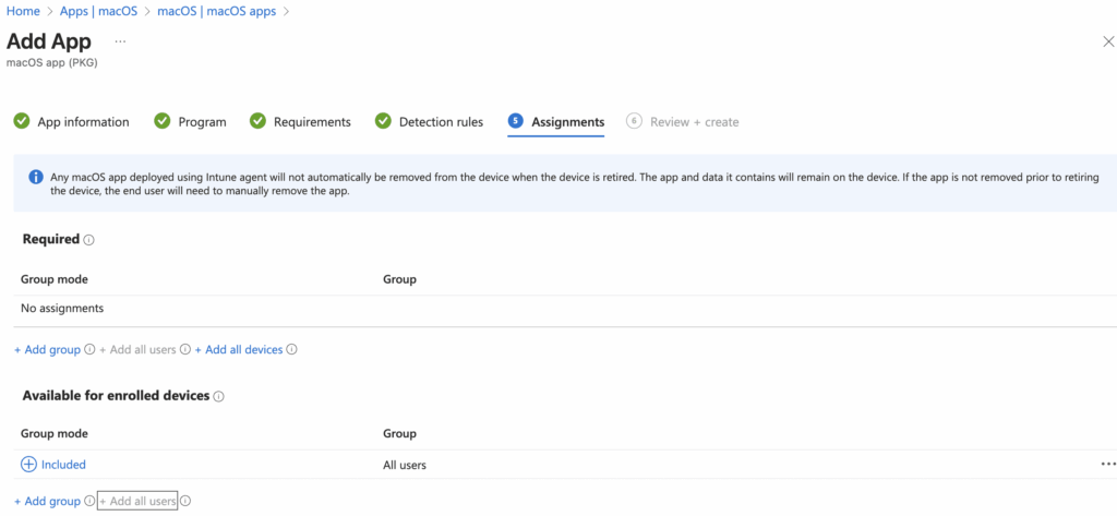 macOS Dock customization with Intune - Assignements