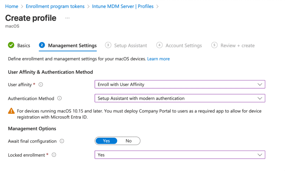 macOS LAPS - Management Settings