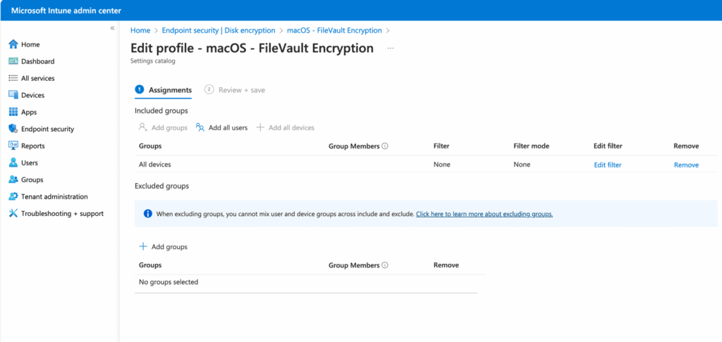 Enable FileVault - Profile