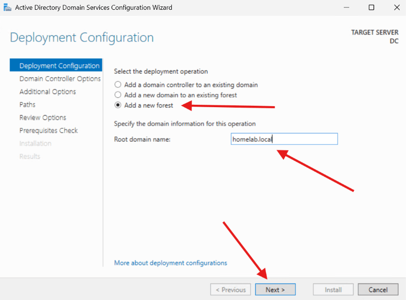 Creating a Domain Controller -  ADDS Configuration Wizard