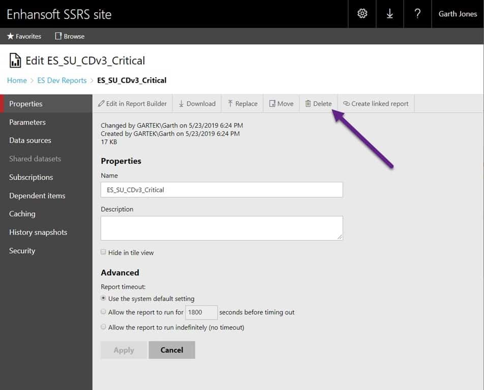 Delete SSRS Reports - Report - Delete Delete SSRS Reports - Report - Delete