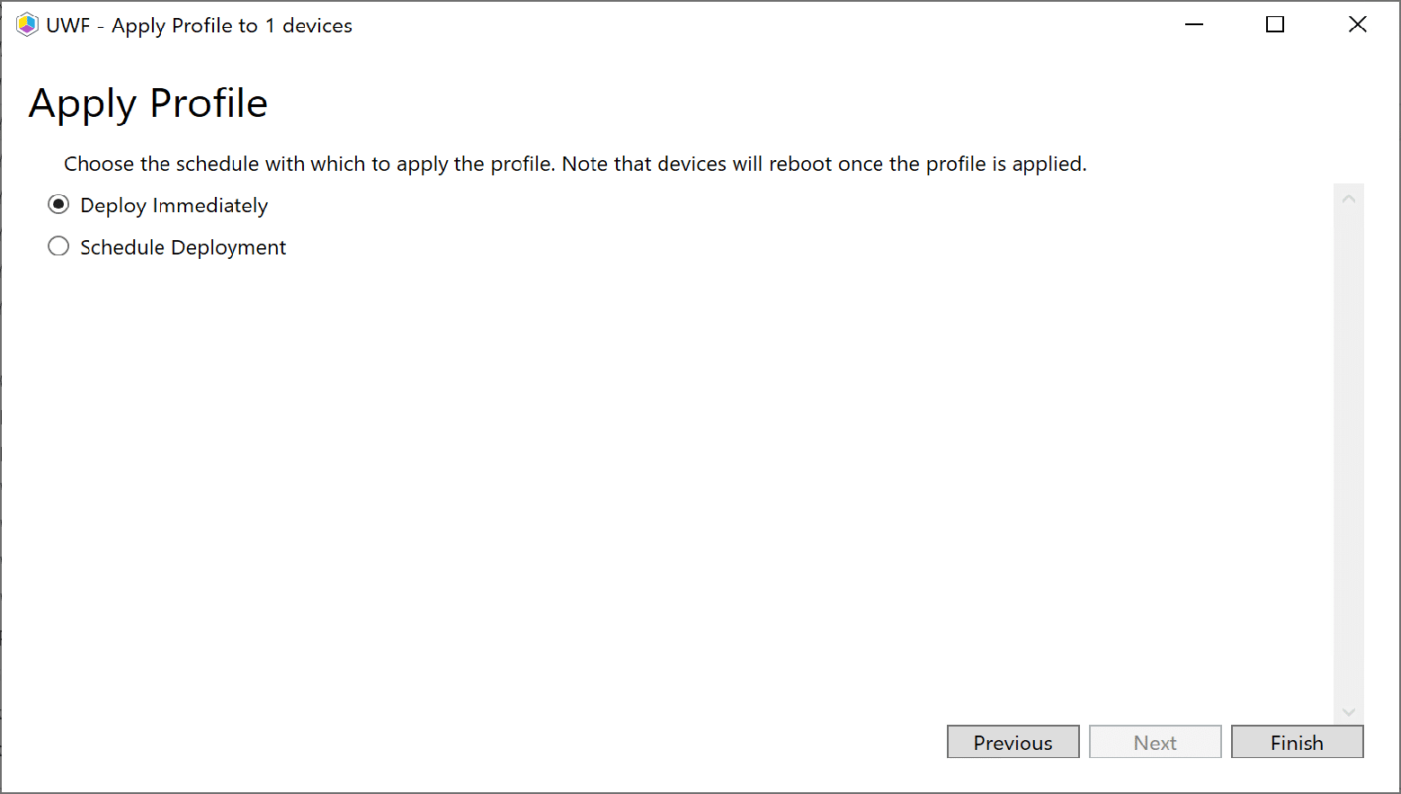 Apply UWF Profile