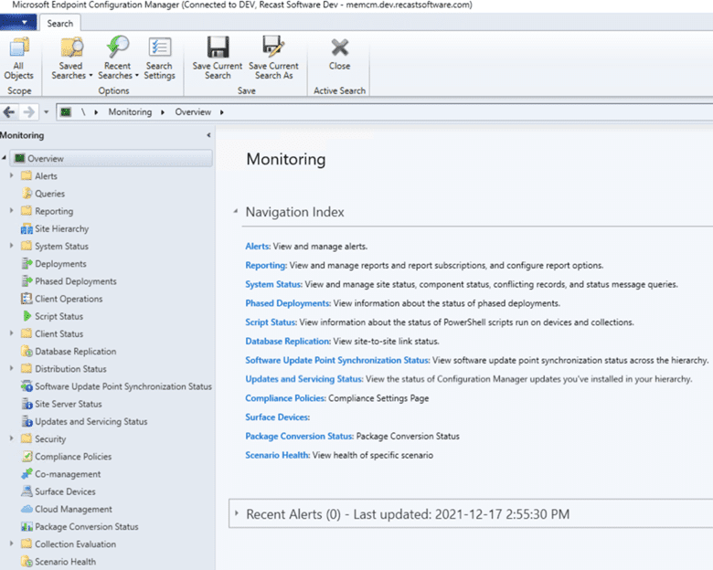 ConfigMgr Console - Monitoring