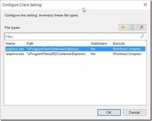 SCCM Software Inventory - Configure Client Setting-Second IE exe