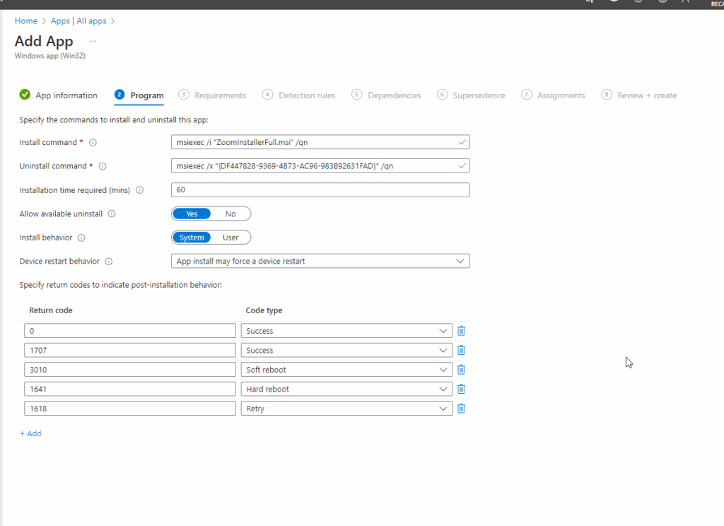 Win32 Add App --> Program