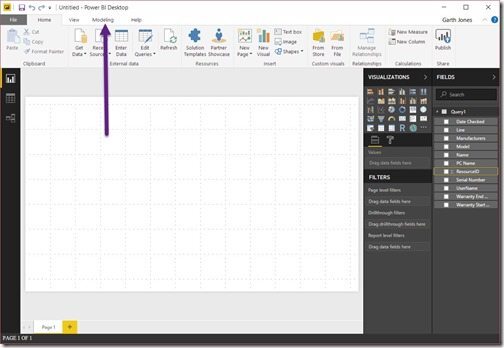 Getting Started with Power BI Desktop and SCCM-Modeling Tab