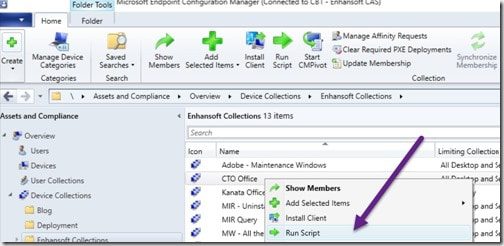 ConfigMgr Run Scripts - Run Script