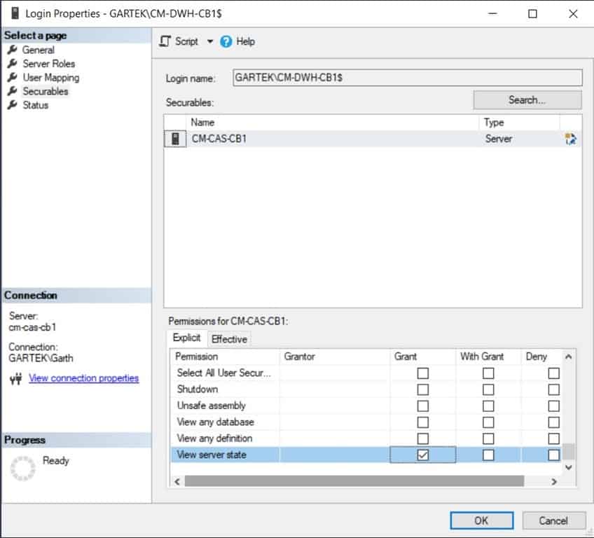 Add Tables to the ConfigMgr Data Warehouse - Permissions Add Tables to the ConfigMgr Data Warehouse - Permissions