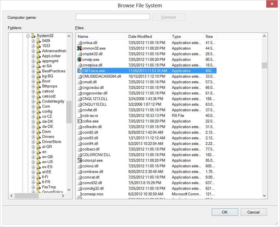 Application Model - CMTrace-Browse File System