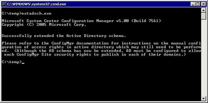 A Simple Way to Extend the AD Schema for SCCM-Root DC