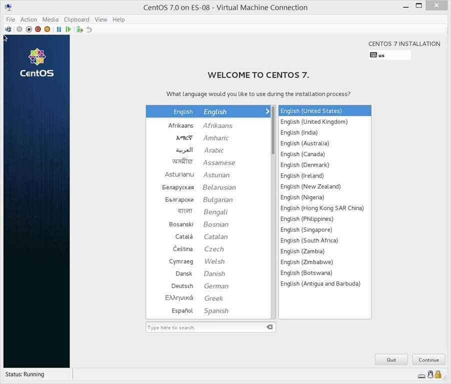 How to Install a CentOS 7 Linux Virtual Machine-Language