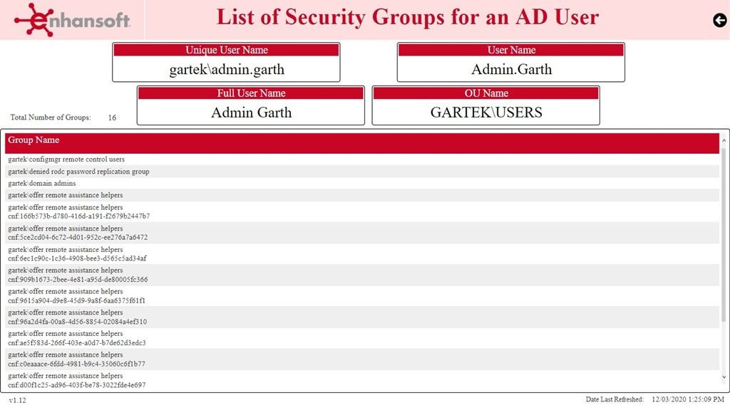 Nested AD Security Groups - List of Security Groups for an AD User - Power BI