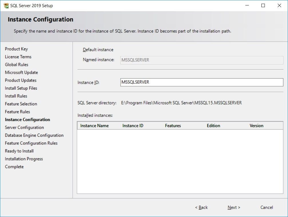 SQL Server 2019 - Instance Configuration SQL Server 2019 - Instance Configuration