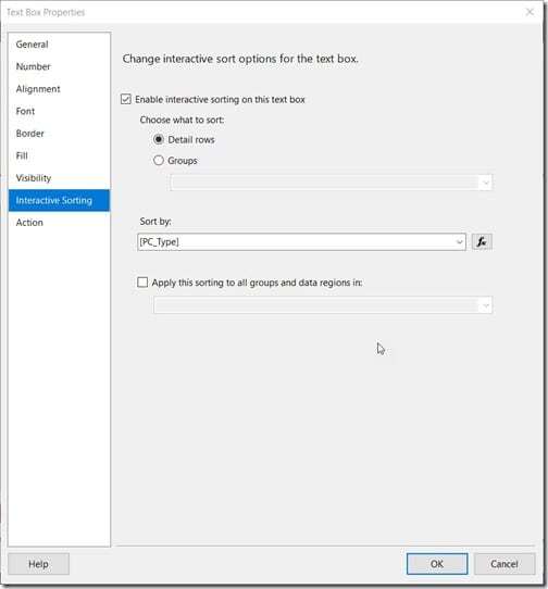 Interactive Sorting Feature - OK Button
