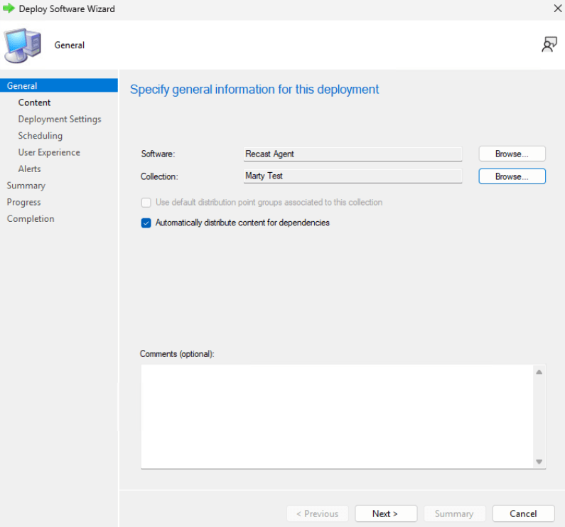 Collections and Application Deployments - Deployment Target