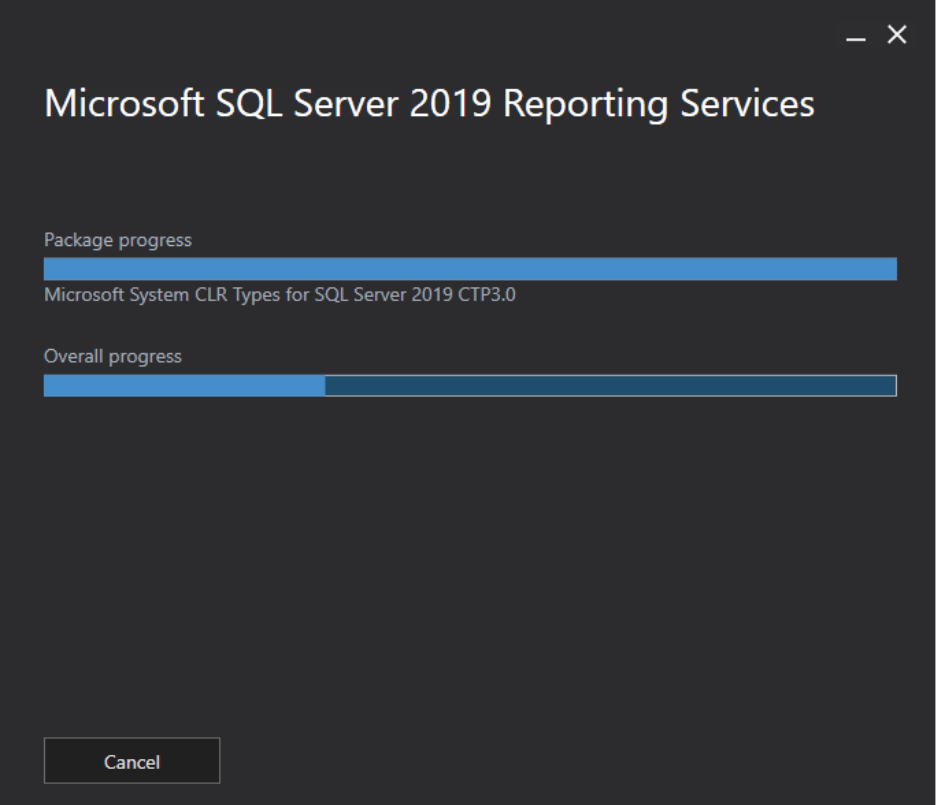 SSRS - Installation Progress