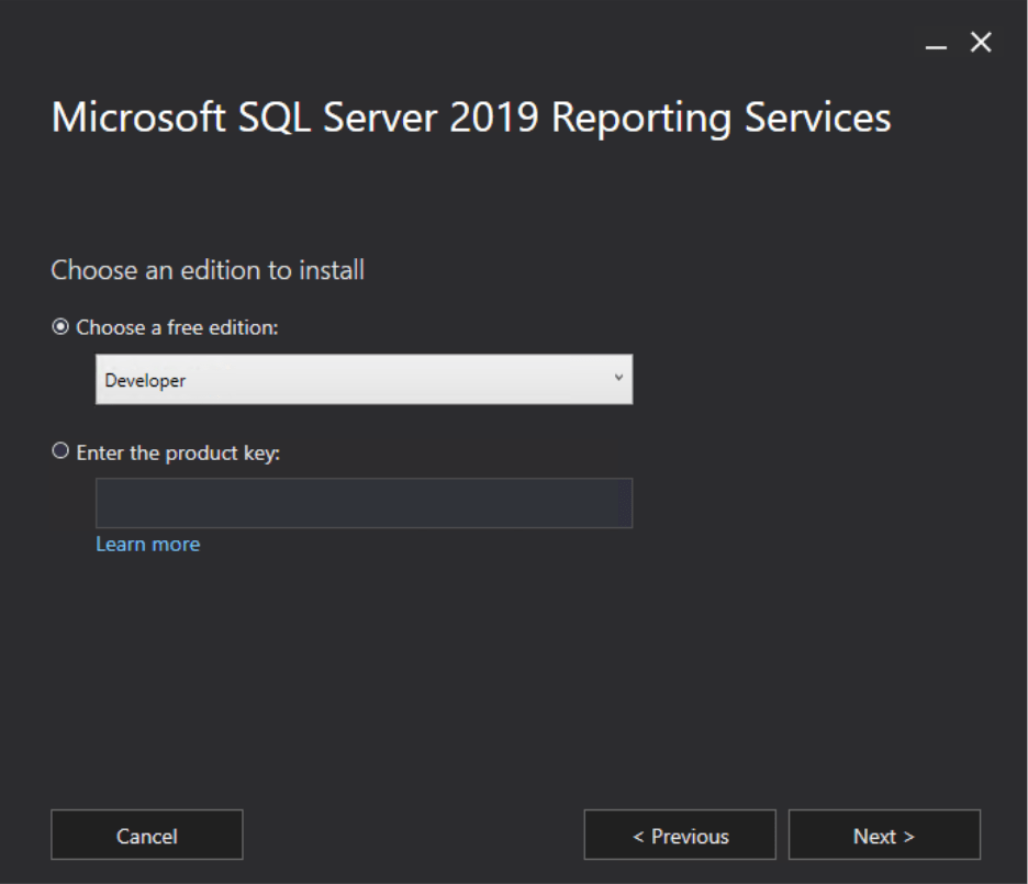 SSRS - Edition Selection