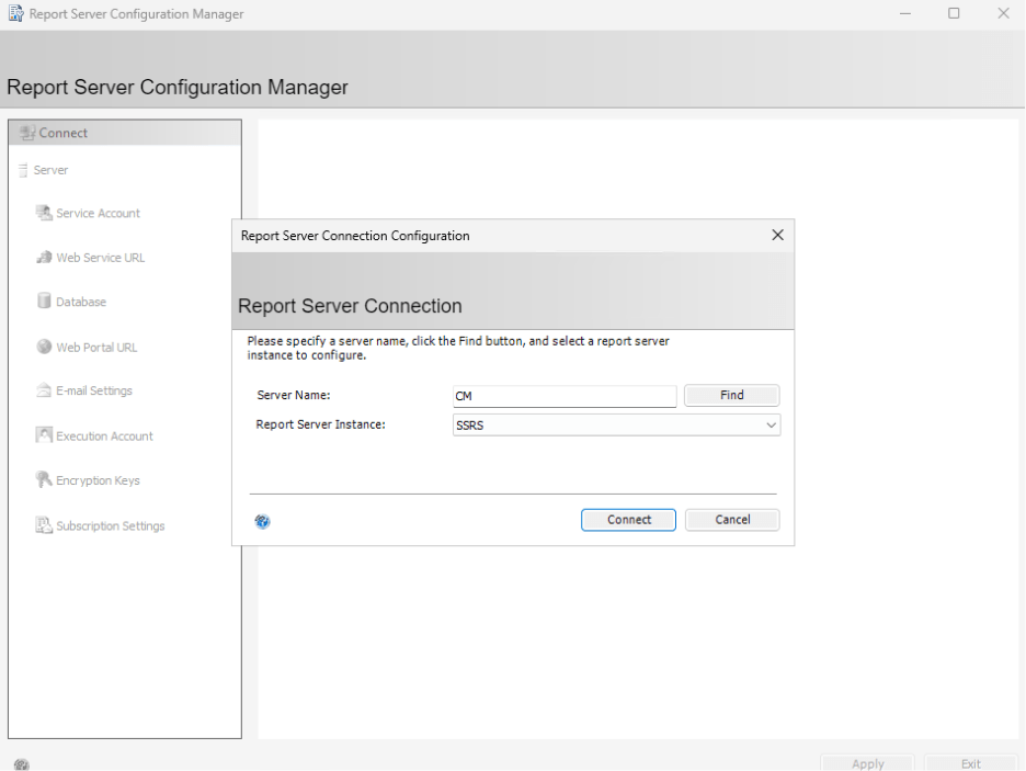 SSRS - Report Server Connection